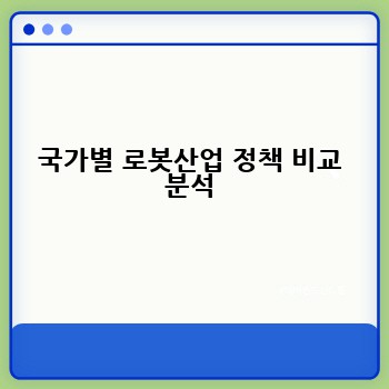 국가별 로봇산업 정책 비교 분석