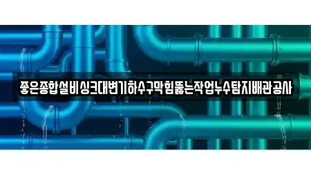 좋은종합설비싱크대변기하수구막힘뚫는작업누수탐지배관공사