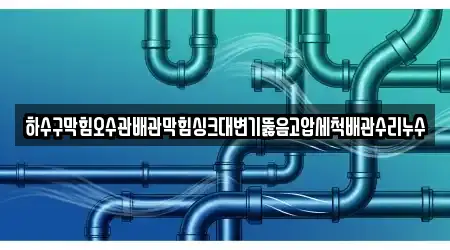 하수구막힘오수관배관막힘싱크대변기뚫음고압세척배관수리누수