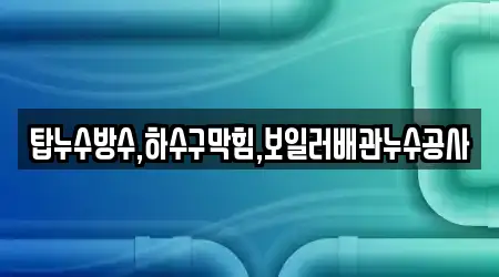 탑누수방수,하수구막힘,보일러배관누수공사