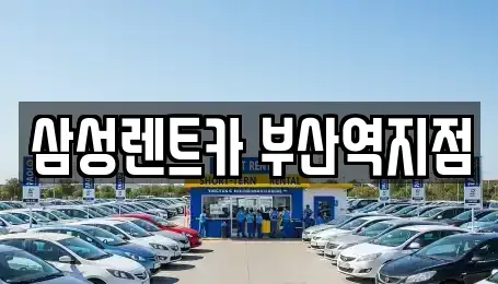 부산광역시 동구 초량동 렌트카 전문 삼성렌트카 부산역지점