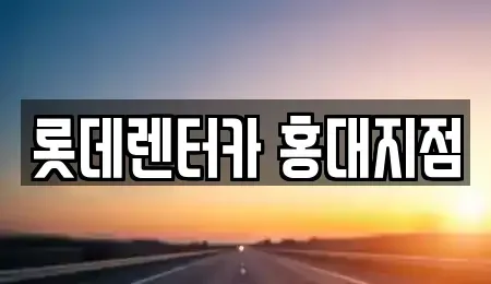 서울특별시 마포구 동교동 단기렌트카 전문 롯데렌터카 홍대지점